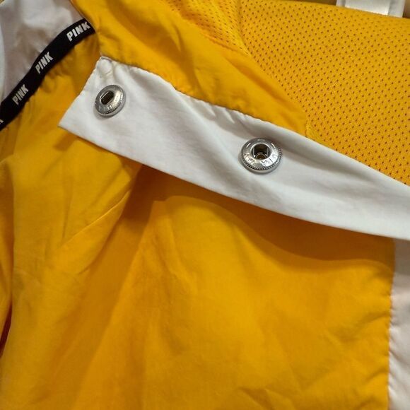 PINK size XS/S half button sunshine yellow and white rain jacket - Picture 5 of 11